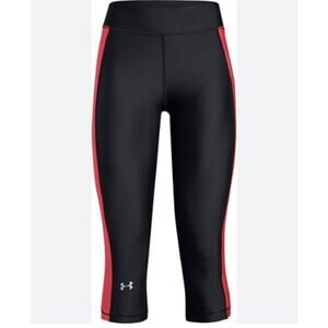 Under Armour Women's HeatGear Compression Capri Pants Black/Red/Gray S Lot of 2